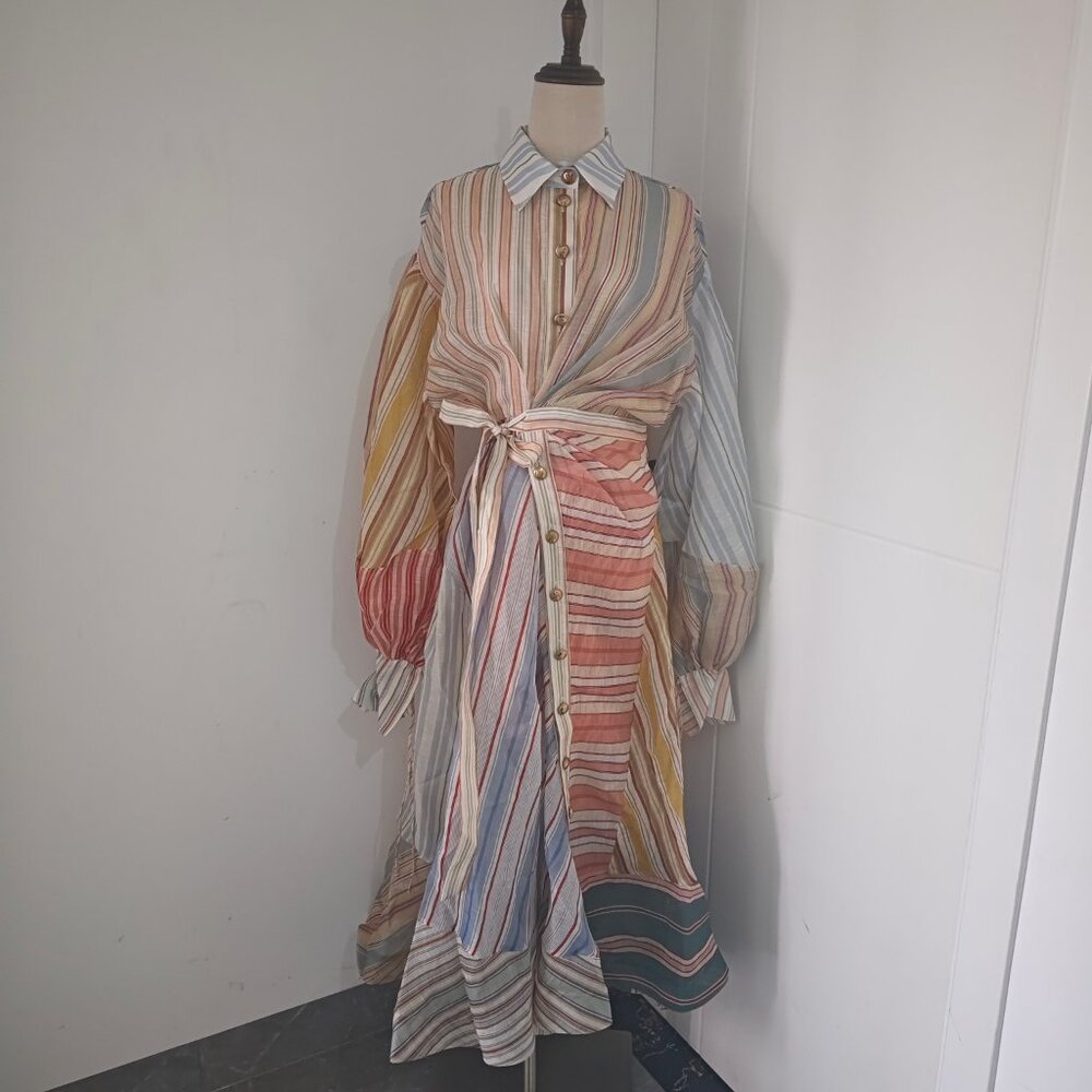 Zimmermann Rebellion Striped Midi Dress - Picture 2 of 13